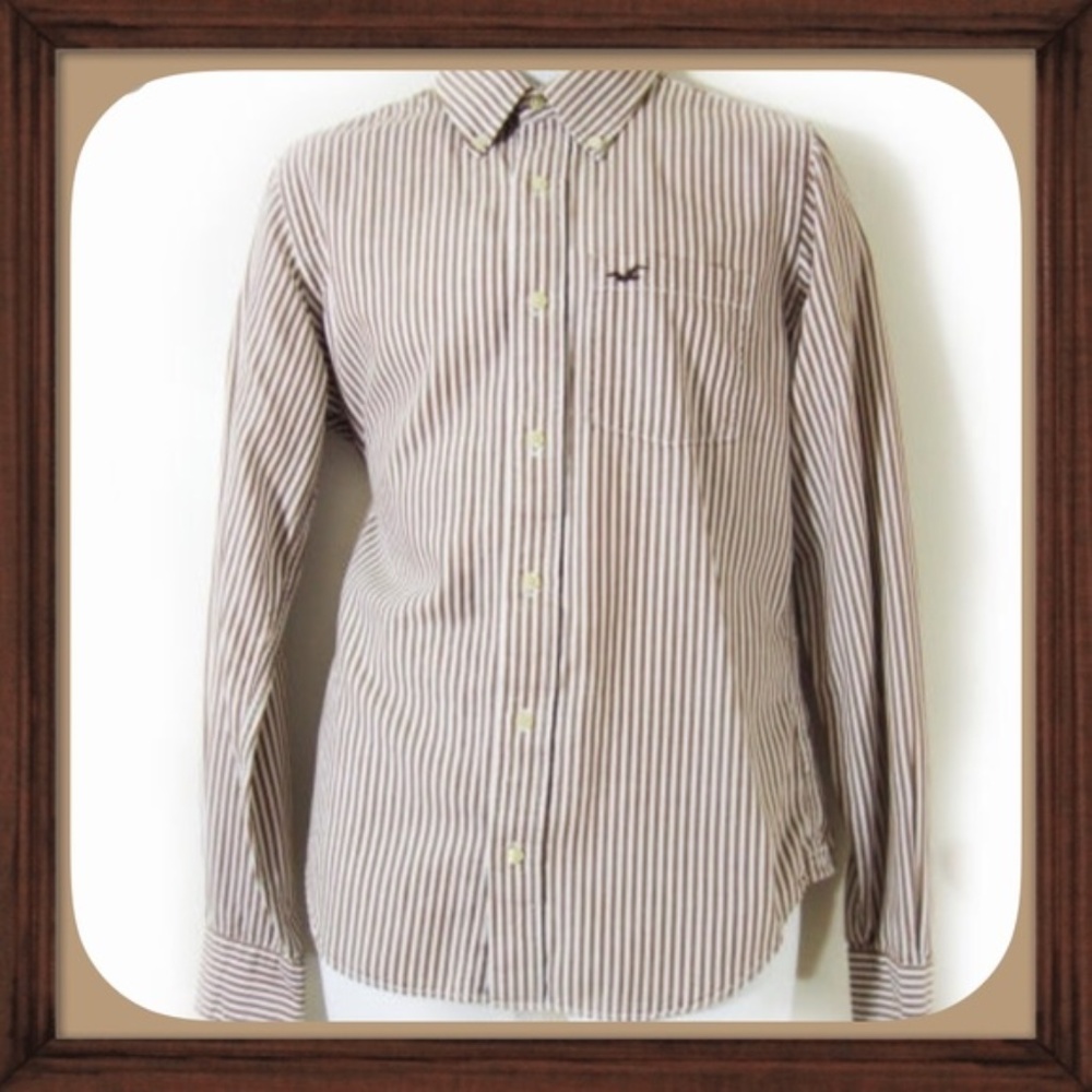 ‼️MOVING SALE‼️ Hollister Striped Button Up Long Sleeve Shirt EUC